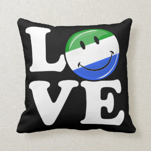 Lächelnde Flagge Liebe-Sierra Leone Kissen