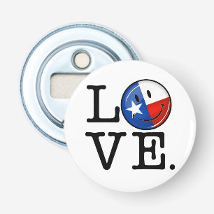 Lächelnde Flagge Liebe-Texas Flaschenöffner