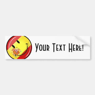 Lächelnde Flagge Spaniens Autoaufkleber