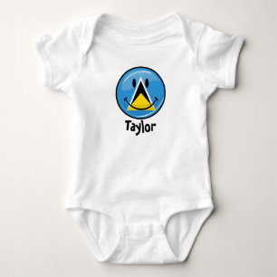 Lächelnde Flagge von Saint Lucia Baby Strampler