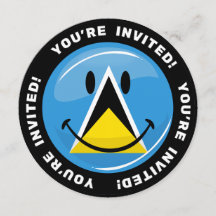 Lächelnde Flagge von Saint Lucia