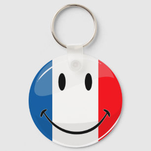 Lächelnde französische Flagge Schlüsselanhänger