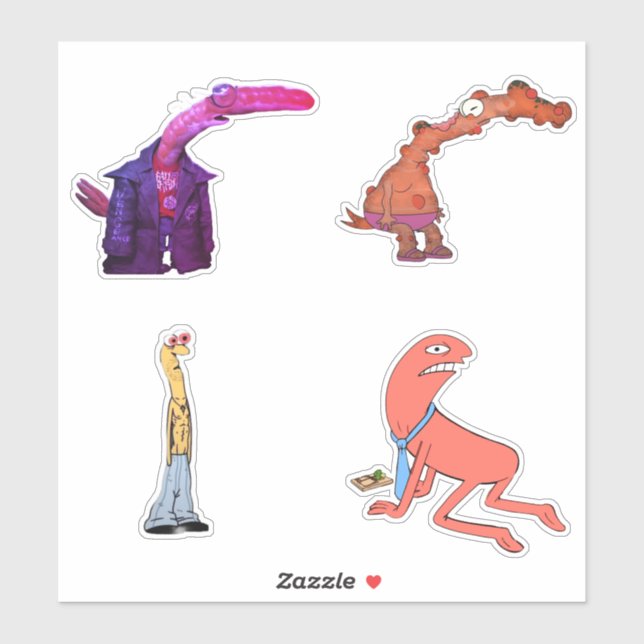 Lächelnde Freunde Shrimp der Tropfen Erwachsene sc Aufkleber (Blatt)