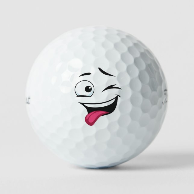 Lächelnde frische Gefühle Emoticon Golfball (Vorderseite)