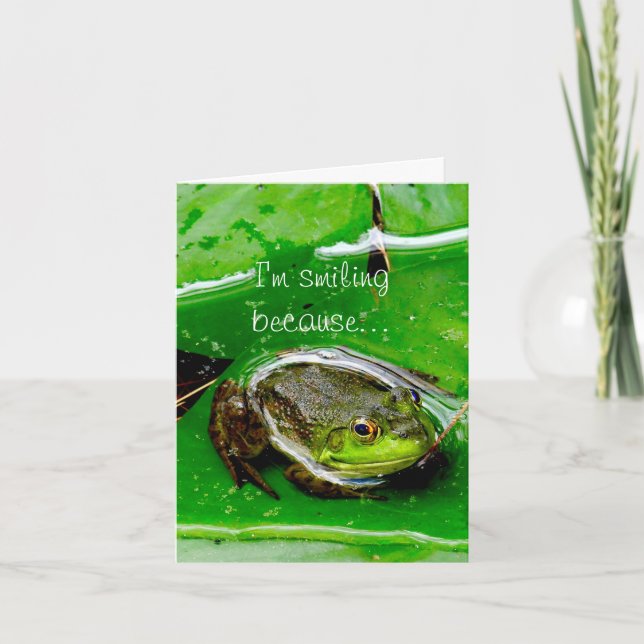 Lächelnde Froschkarte Karte (Vorderseite)