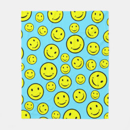 Lächelnde Gesichter Fleecedecke