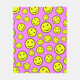 Lächelnde Gesichter Fleecedecke