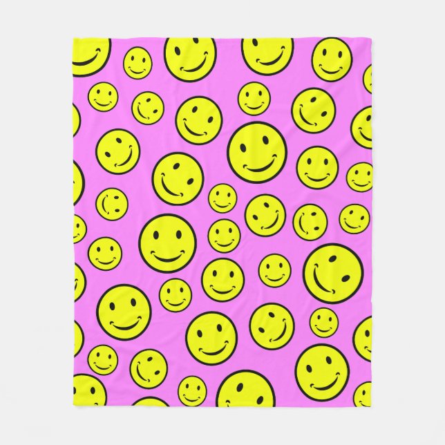 Lächelnde Gesichter Fleecedecke (Vorderseite)
