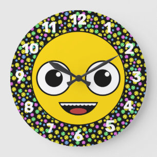 Lächelnde Gesichter Große Wanduhr