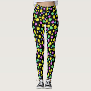 Lächelnde Gesichter Schwarz Leggings