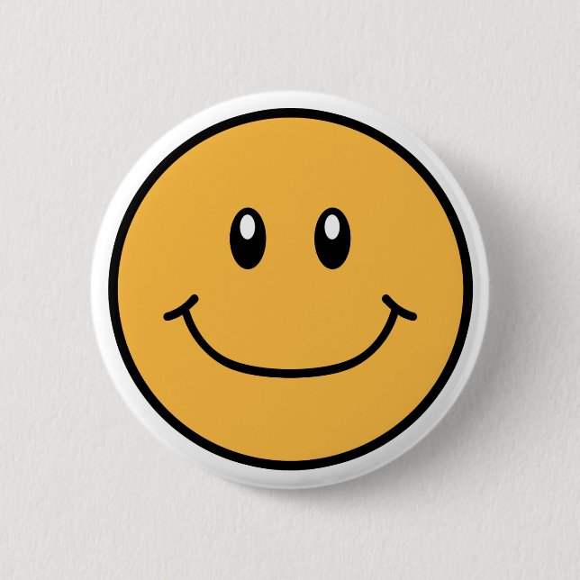 Lächelnde Gesichts-Knopf-Orange 0001 Button (Vorderseite)