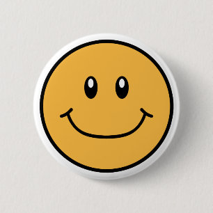Lächelnde Gesichts-Knopf-Orange 0001 Button