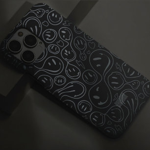 Lächelnde Gesichtsmuster Spielerei Linienkunst Läc Case-Mate iPhone 14 Pro Max Hülle
