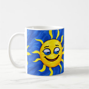 Lächelnde Gesichtssonne Sonne Kaffeetasse