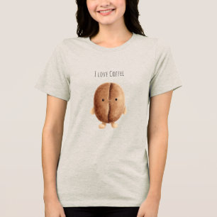 Lächelnde glückliche Kaffeebohne Tri-Blend Shirt