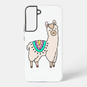 lächelnde glückliche Lama Alpaka Cartoon Tier Zeic Samsung Galaxy Hülle