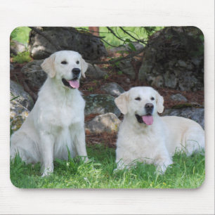 Lächelnde Golden Retriever Hunde Mauspad