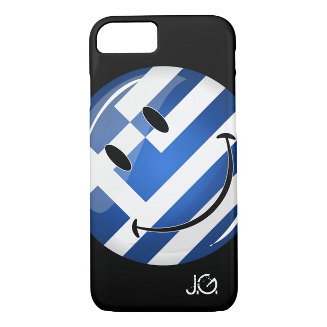 Lächelnde griechische Flagge Case-Mate iPhone Hülle (Rückseite)