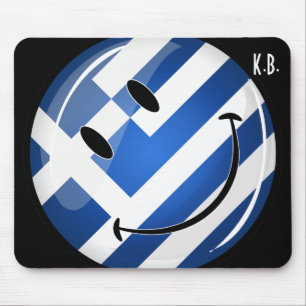 Lächelnde griechische Flagge Mousepad