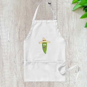 Lächelnde Grüne Chili-Schote Schürze