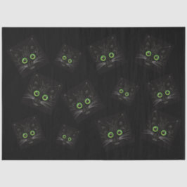 Lächelnde grüne Mit Augen Katze Seidenpapier