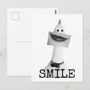 Lächelnde Gummihuhn-Postkarte Postkarte