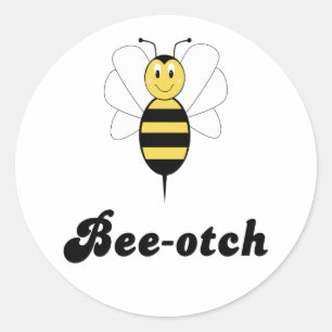 Lächelnde Hummelstickerin Runder Aufkleber