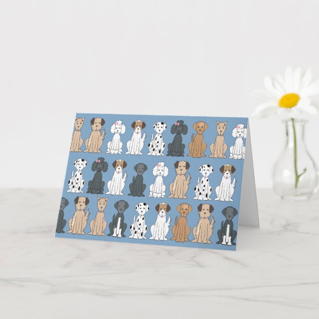 Lächelnde Hunde Karte (Kleine Pflanze)