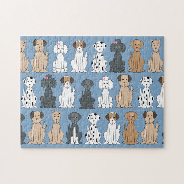 Lächelnde Hunde Puzzle (Horizontal)