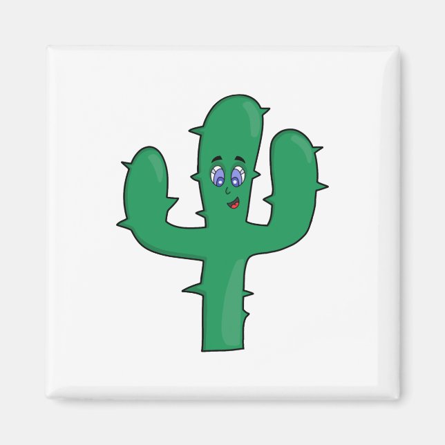 Lächelnde Kaktus Magnet (Vorne)