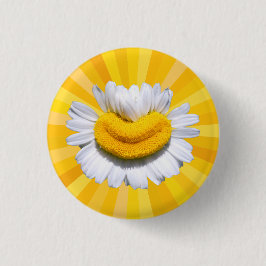Lächelnde Kamillen-Sonnenstrahl-Aura Button