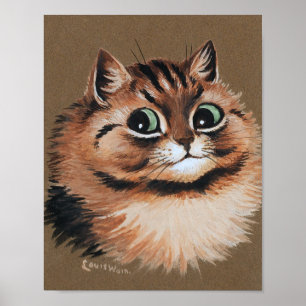 Lächelnde Katze, Louis Wain Poster