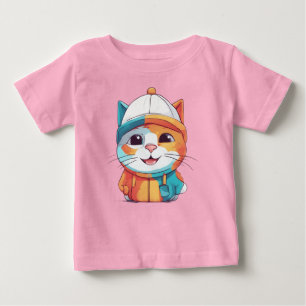 Lächelnde Katze mit einem Hut Clipart-78198 Baby T-shirt