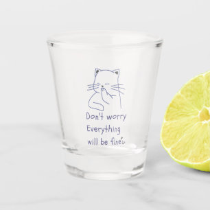 lächelnde Katze Shot Glas