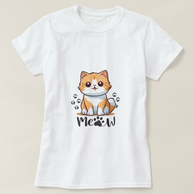 lächelnde Katze T-Shirt (Design vorne)