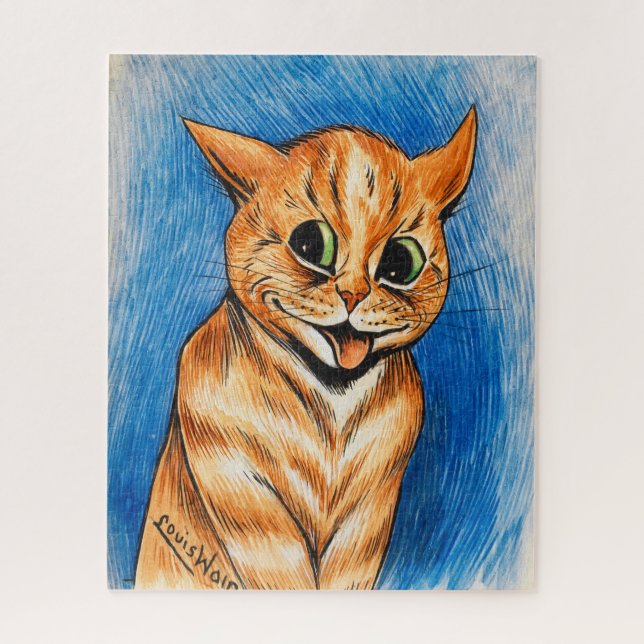 Lächelnde Katze von Louis Wain Puzzle (Vertikal)