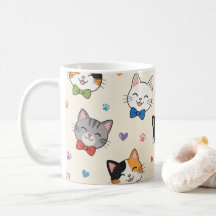 Lächelnde Katzen mit Fliegen