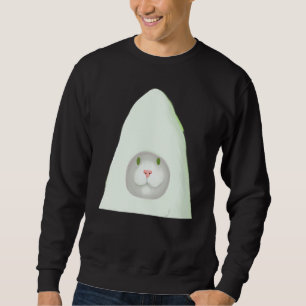 Lächelnde Katzenkunst weiße Katze Meme Sweatshirt