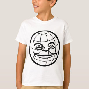 Lächelnde Kugel, Erde, Gesicht, glückliche Welt, T-Shirt