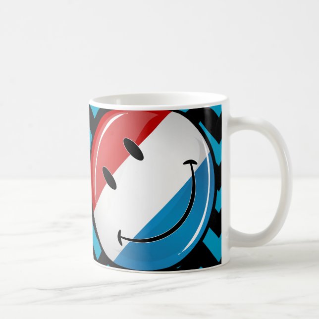 Lächelnde Luxemburger Flagge Kaffeetasse (Rechts)