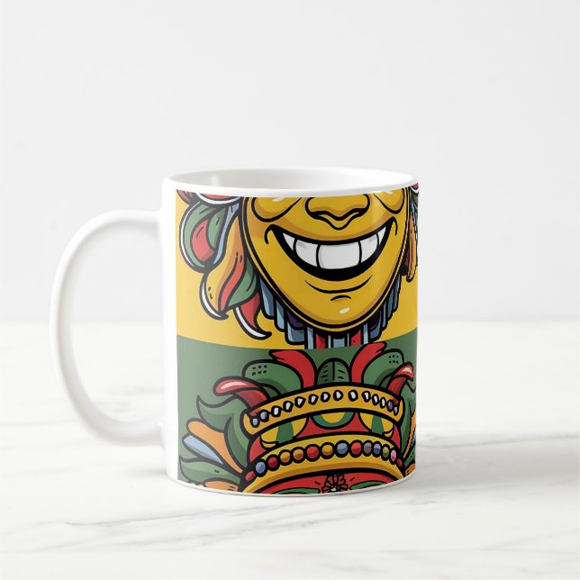 Lächelnde Masken Kaffeetasse (Links)