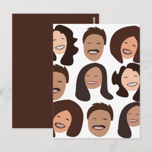 Lächelnde Menschen Glückliches Gesicht Postkarte
