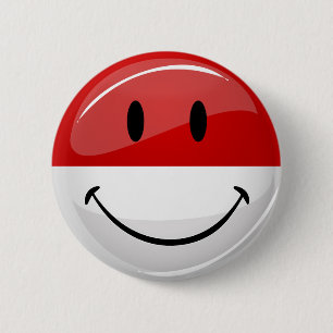 Lächelnde Monaco-Flagge Button