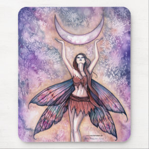 Lächelnde Mondfee-Mauspad von Molly Harrison Mousepad