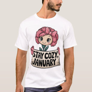 Lächelnde Nelke, die eine Herzerkrankung hält T-Shirt