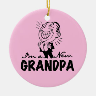 Lächelnde neue Großvater-T - Shirts und Geschenk Keramikornament
