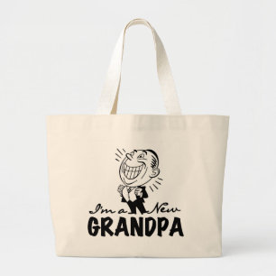 Lächelnde neue Großvater-T - Shirts und Geschenke Jumbo Stoffbeutel