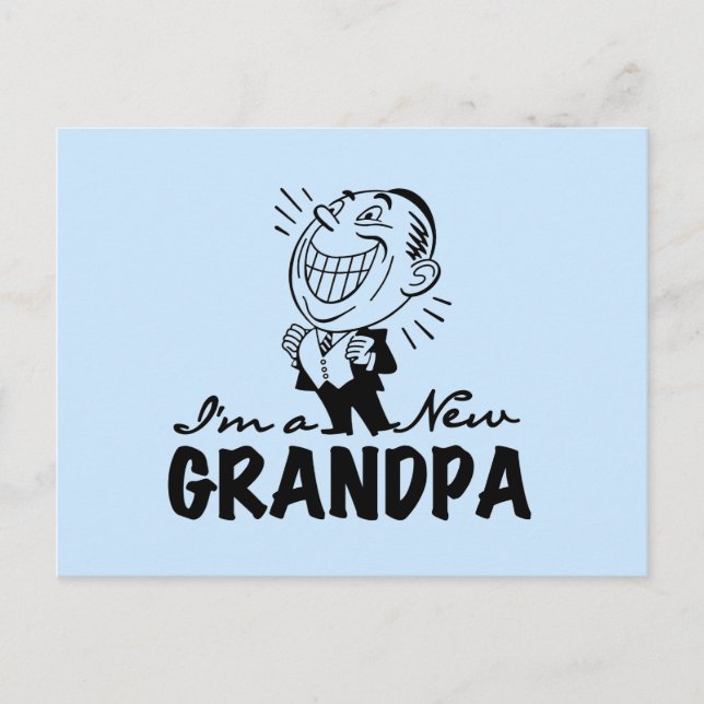 Lächelnde neue Großvater-T - Shirts und Geschenke Postkarte (Vorderseite)
