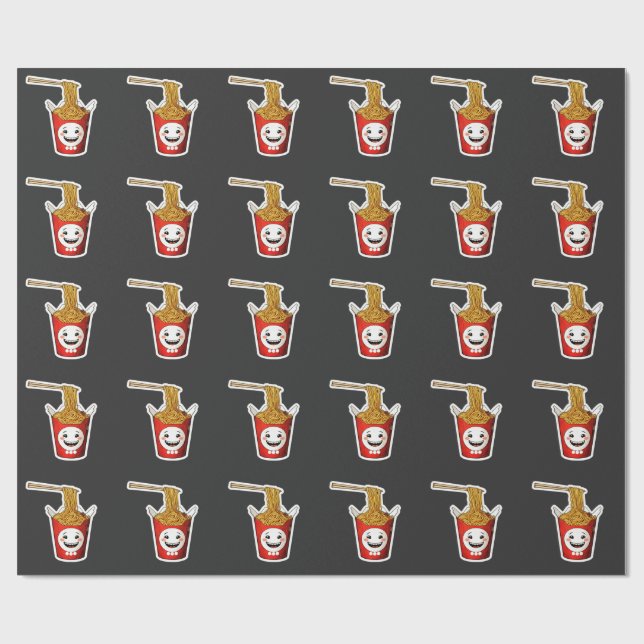 Lächelnde Nudeln Geschenkpapier (Flach)