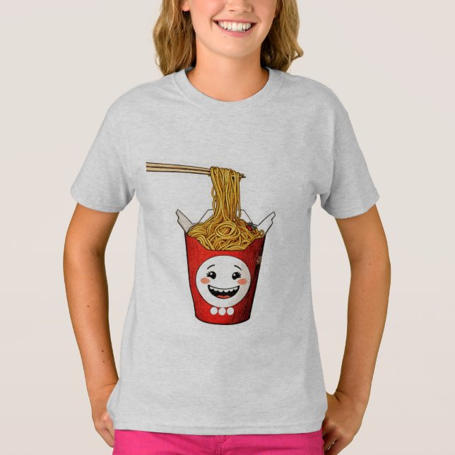 Lächelnde Nudeln T-Shirt (Vorderseite)